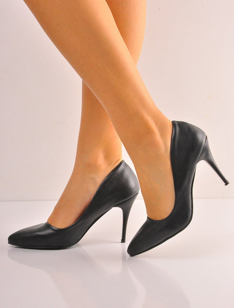 Siyah Mat Stiletto İnce Topuklu Ayakkabı