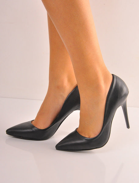 Siyah Mat Stiletto İnce Topuklu Ayakkabı